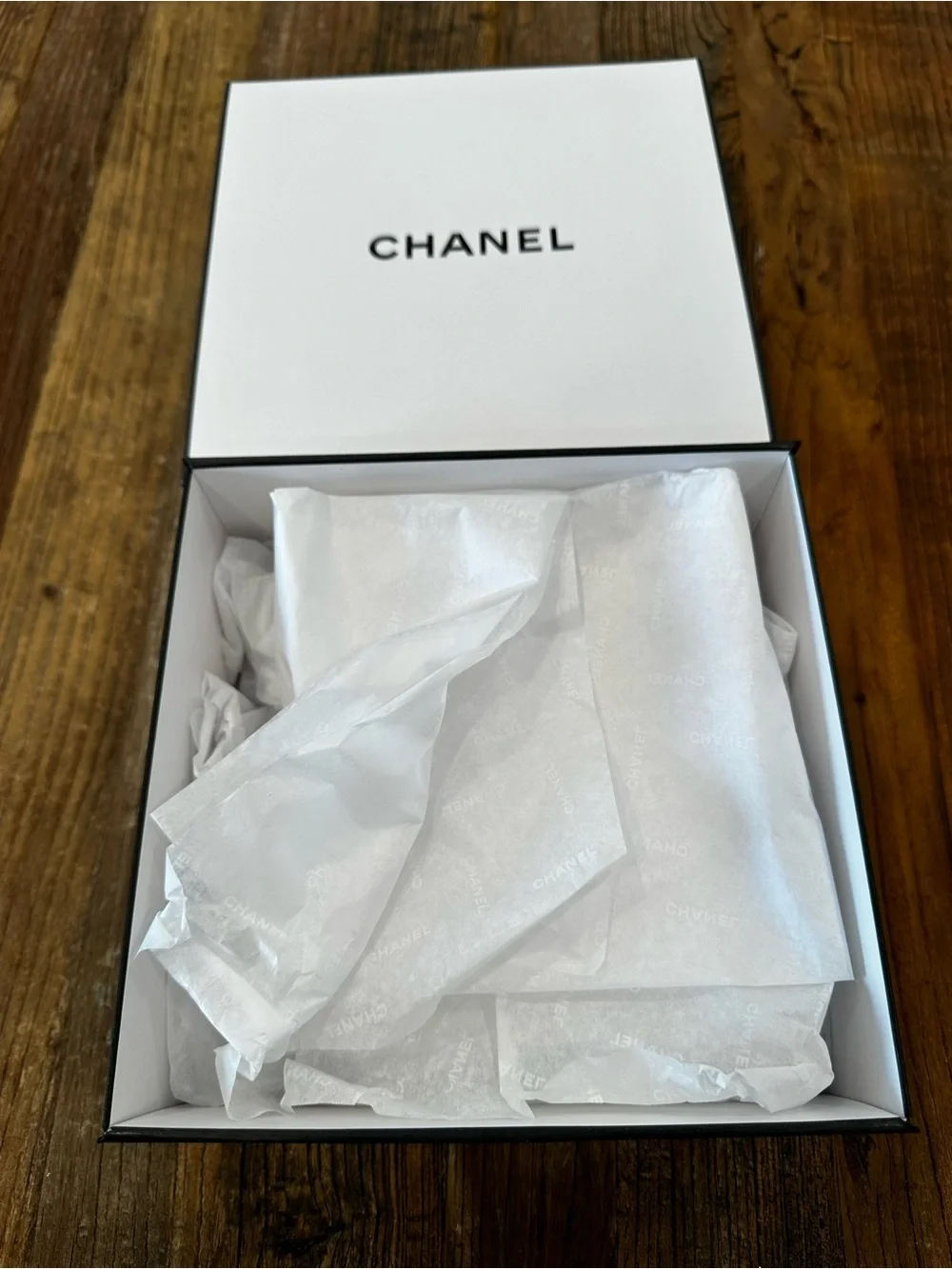 CHANEL White Box with Black Logo